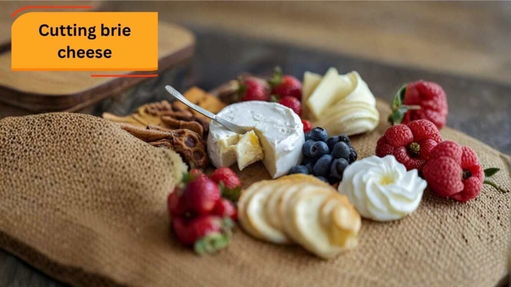Cutting brie cheese