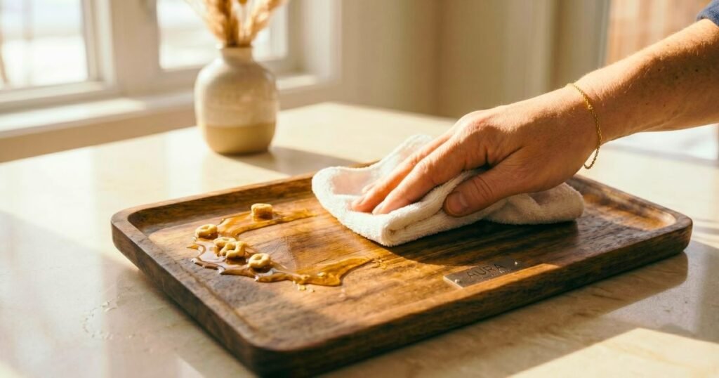 How to Clean Wooden Serving Trays