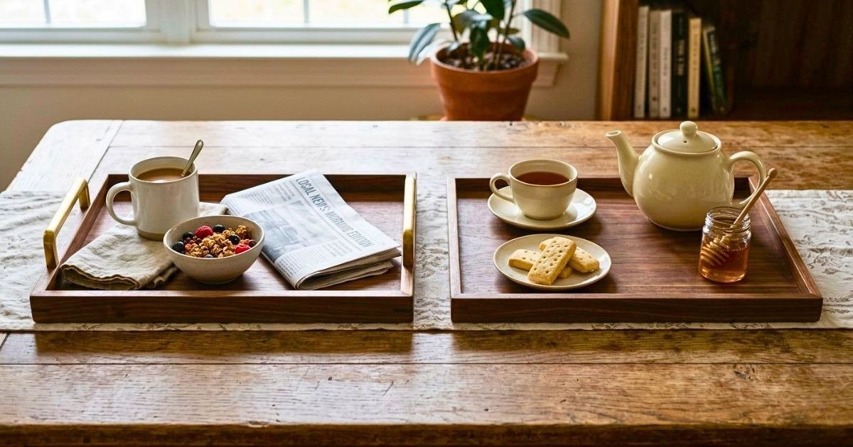Serving Tray with Handles vs Without Handles