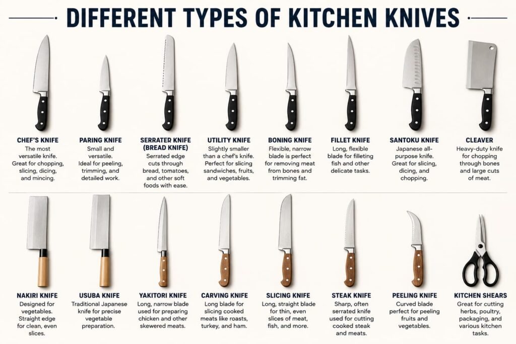 Different Types of Kitchen Knives