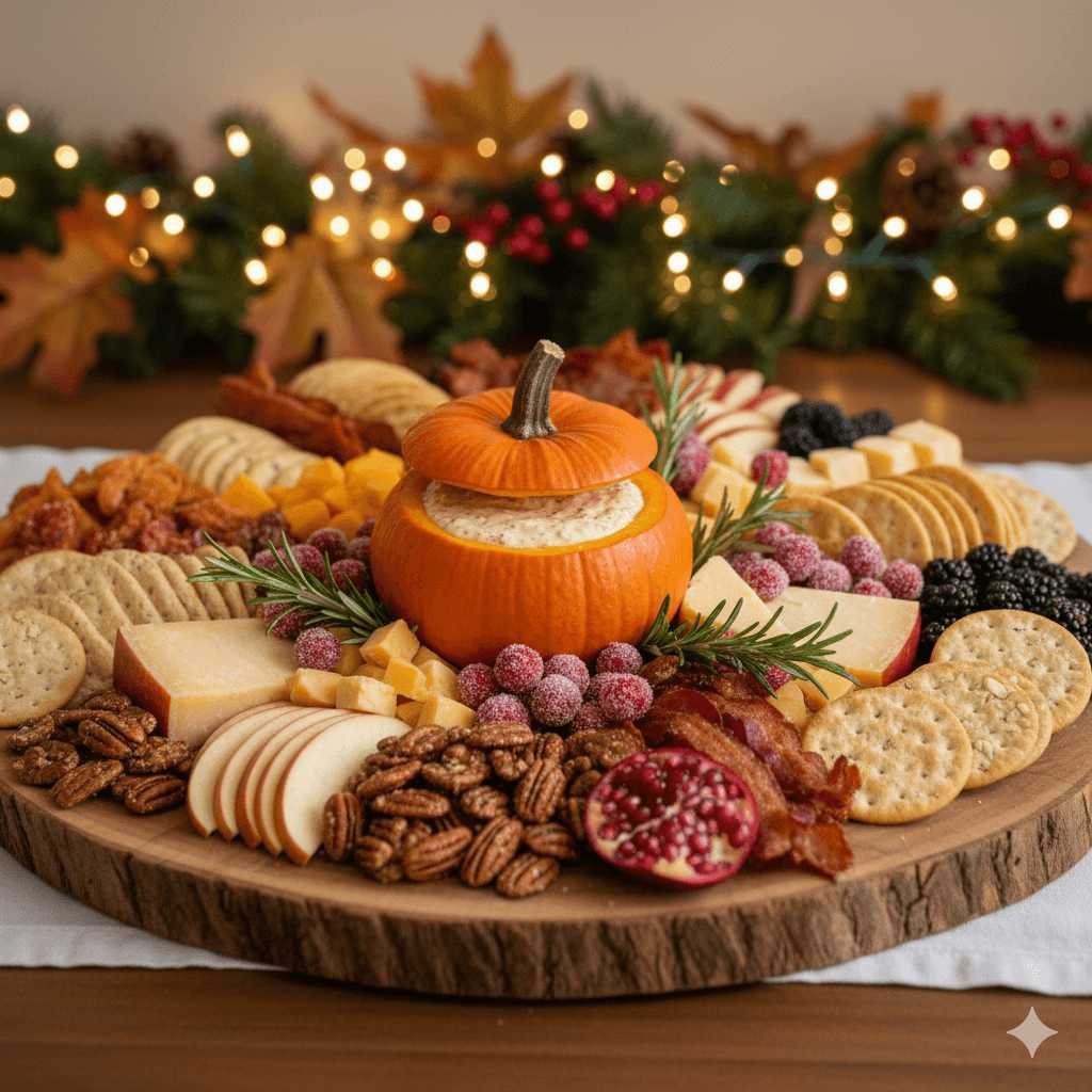 Holiday Charcuterie Featuring Seasonal Accents