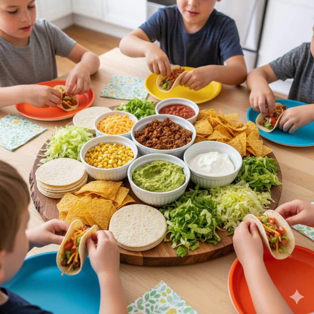 Taco Night Grazing Board for Kids