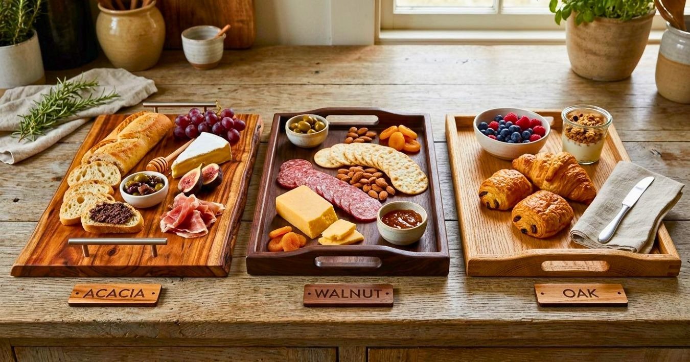 Best Wood for Serving Trays Acacia vs Walnut vs Oak Guide