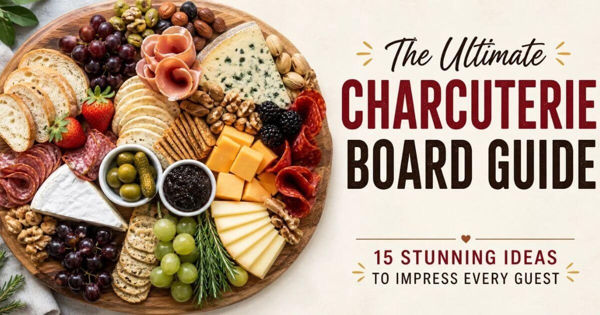 Ultimate charcuterie board guide 2026 with assorted meats, cheeses, fruits, crackers, and nuts arranged on a wooden serving board