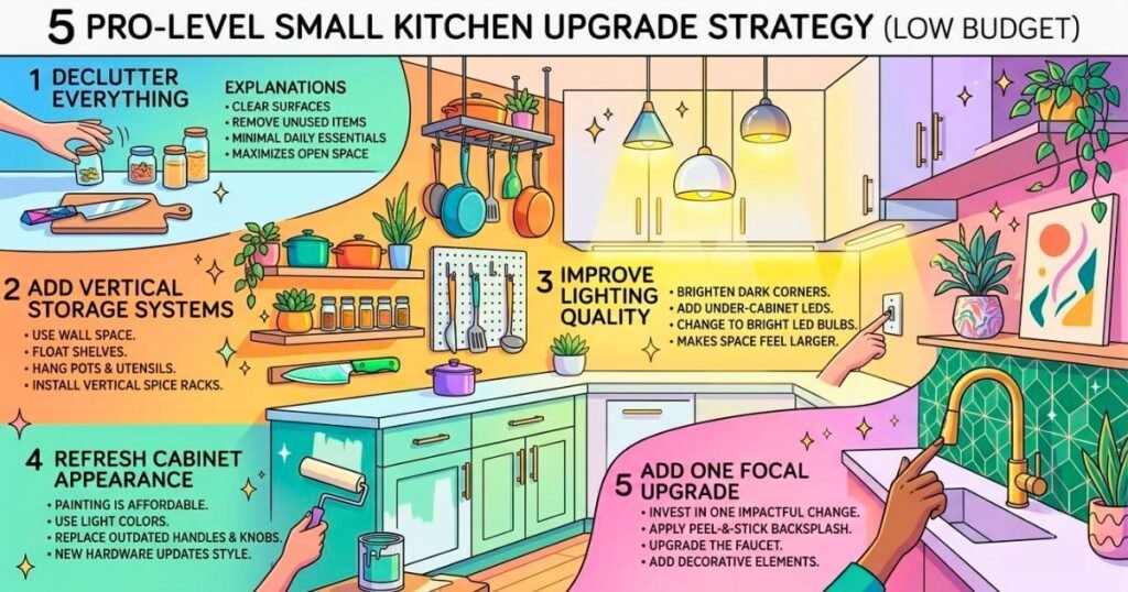 5 Pro-Level Small Kitchen Upgrade Strategy (Low Budget)